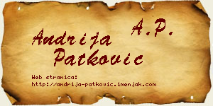 Andrija Patković vizit kartica